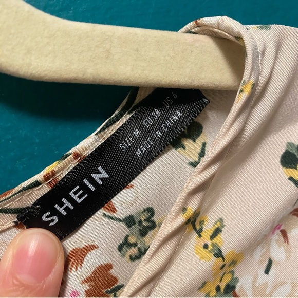 SHEIN Cream Ditsy Floral Boho Backless Midi Dress - Size M - Picture 5 of 6